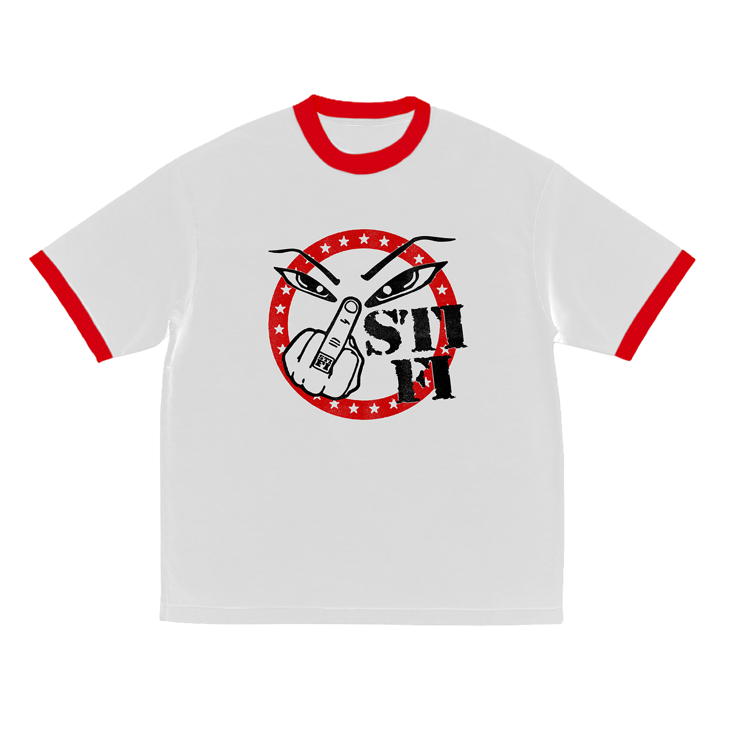 White N' Red Ringer Tee
