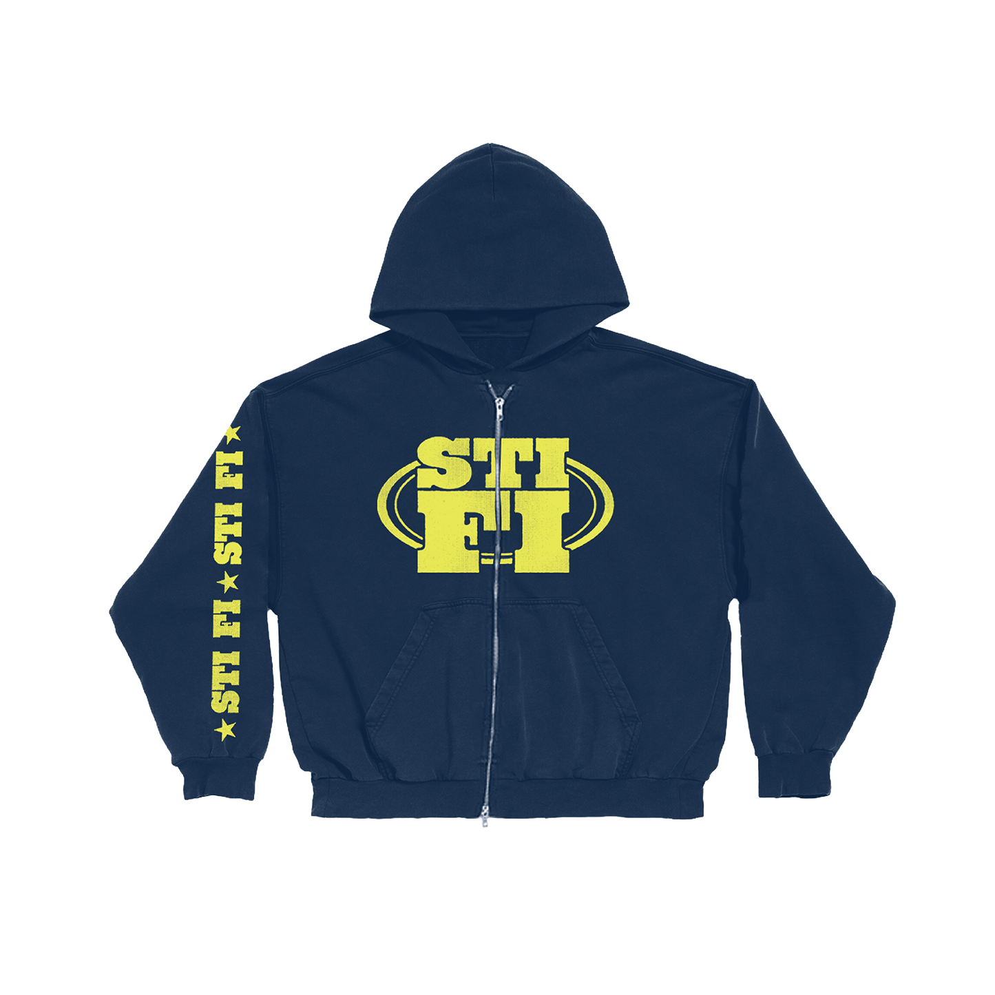 Navy Logo Zip Hoodie