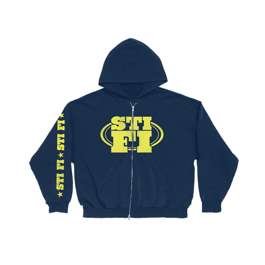 Navy Logo Zip Hoodie